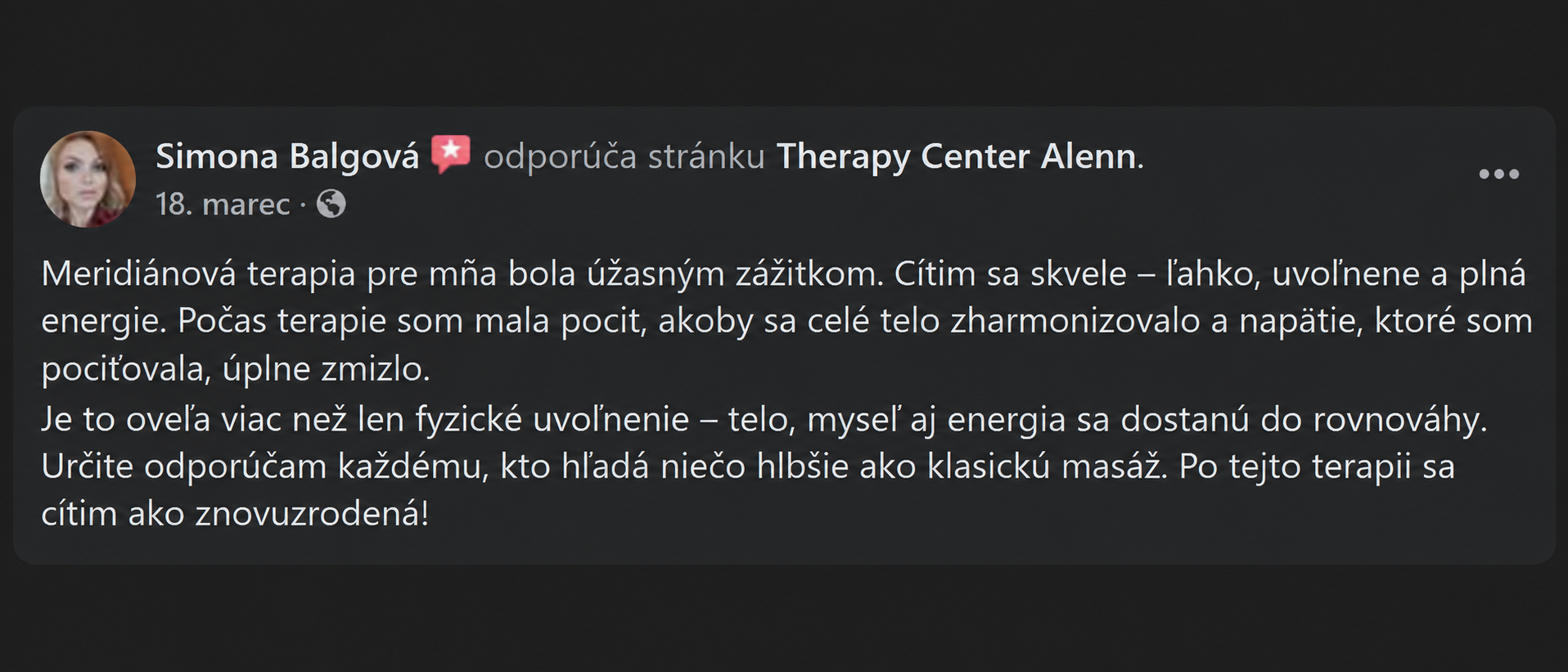 Facebook recenzia – Simona Balgová